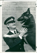 P.C Allen Bratchell with his police Dog khan. - Vintage Photograph