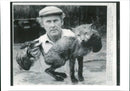 chris burnett with a fox - Vintage Photograph