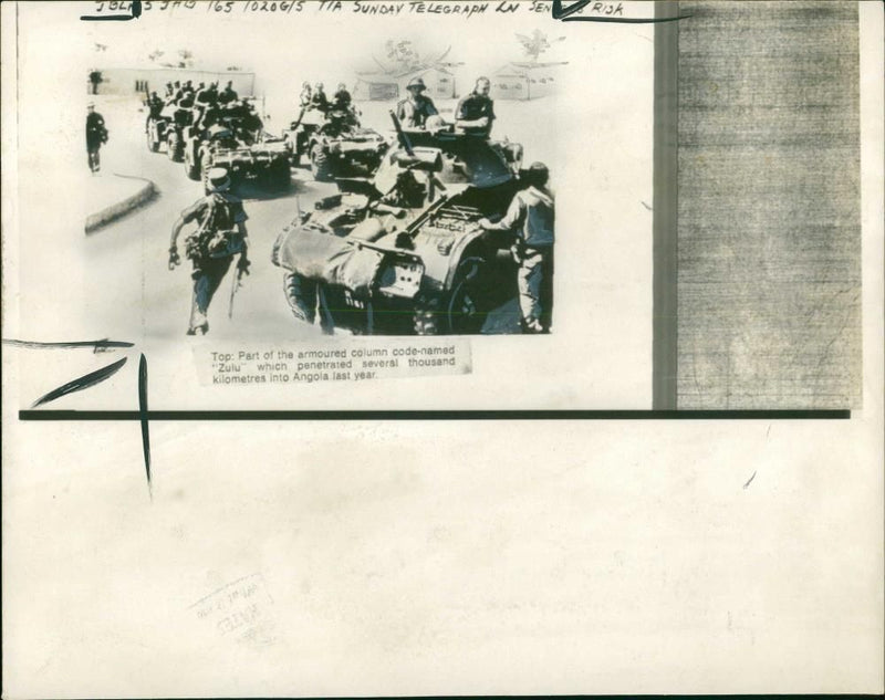 Flying armoured column of the secret war. - Vintage Photograph