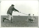 A man carrying two dogs - Vintage Photograph