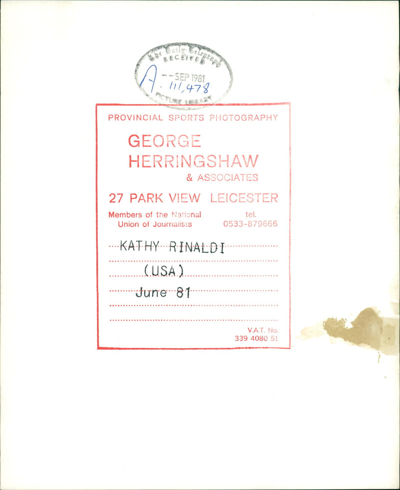 Kathy Rinaldi - Vintage Photograph