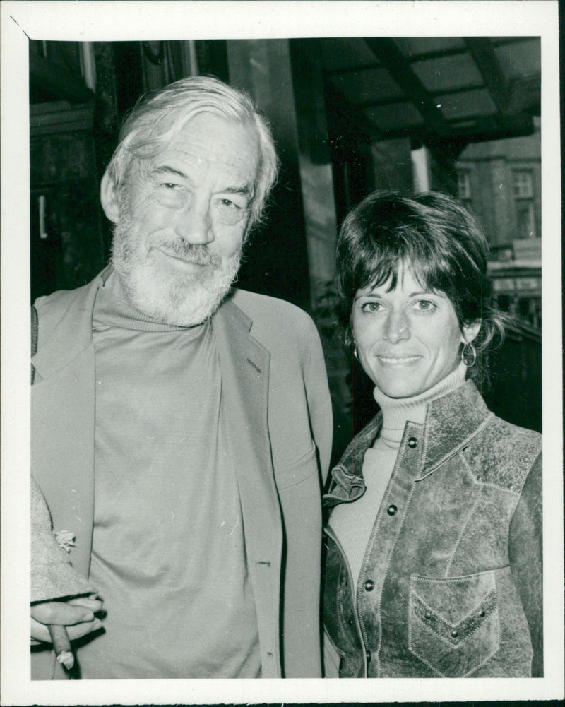 John Huston American-Irish film director with his wife. - Vintage Photograph