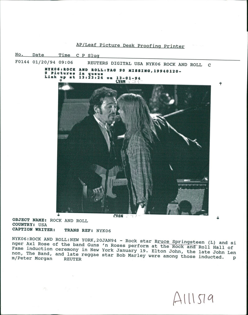 rock star Bruce springsteen. - Vintage Photograph