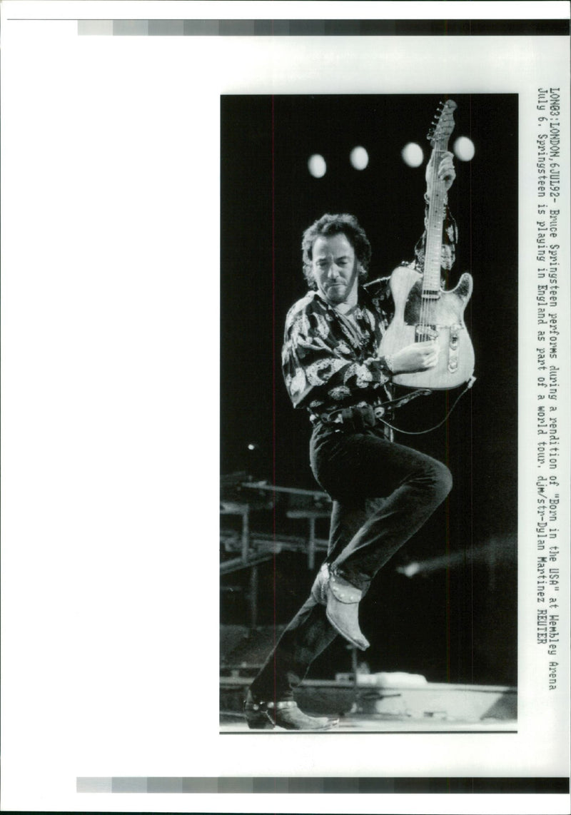 Bruce Springsteen American singer-songwriter. - Vintage Photograph