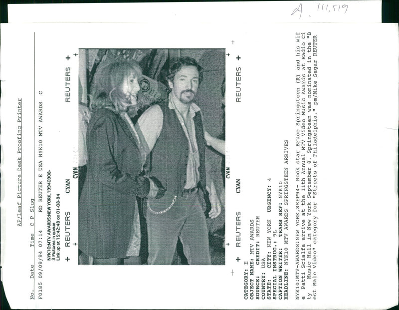 Bruce Springsteen American singer-songwriter. - Vintage Photograph