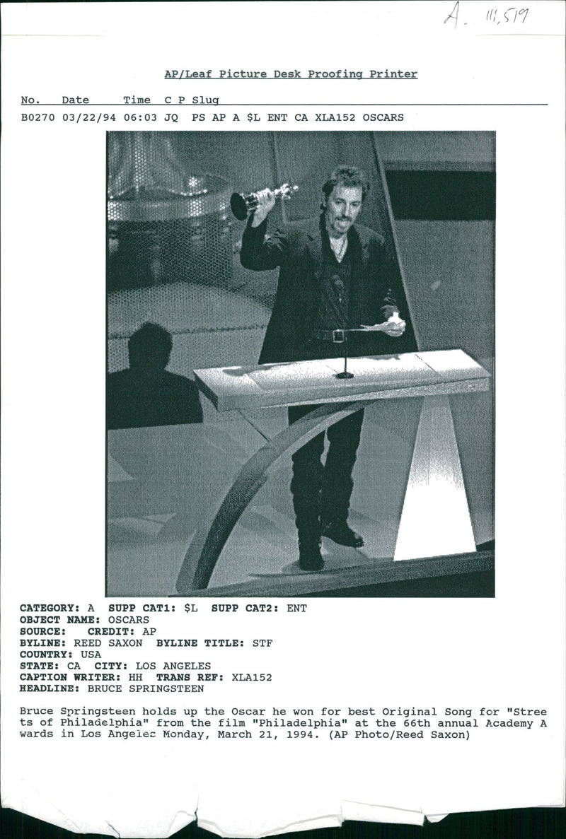 Bruce Springsteen American singer-songwriter. - Vintage Photograph