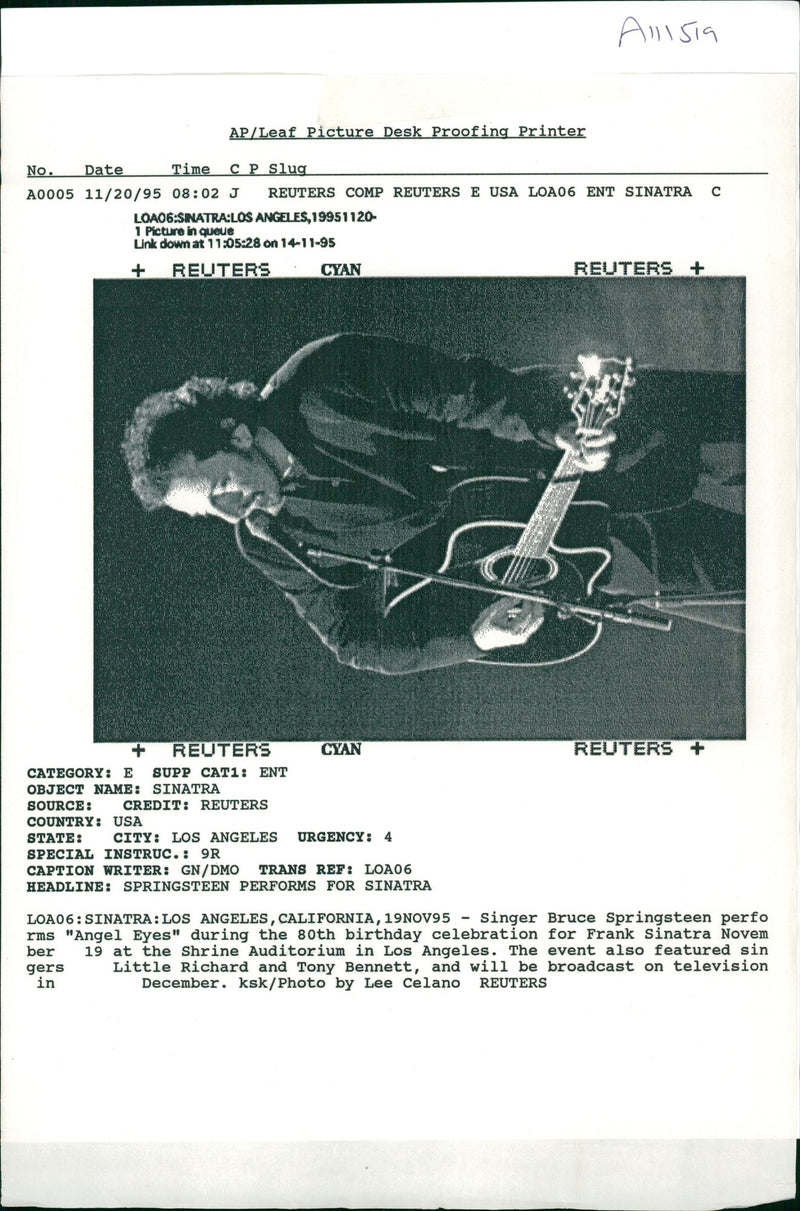 Bruce Springsteen American singer-songwriter. - Vintage Photograph