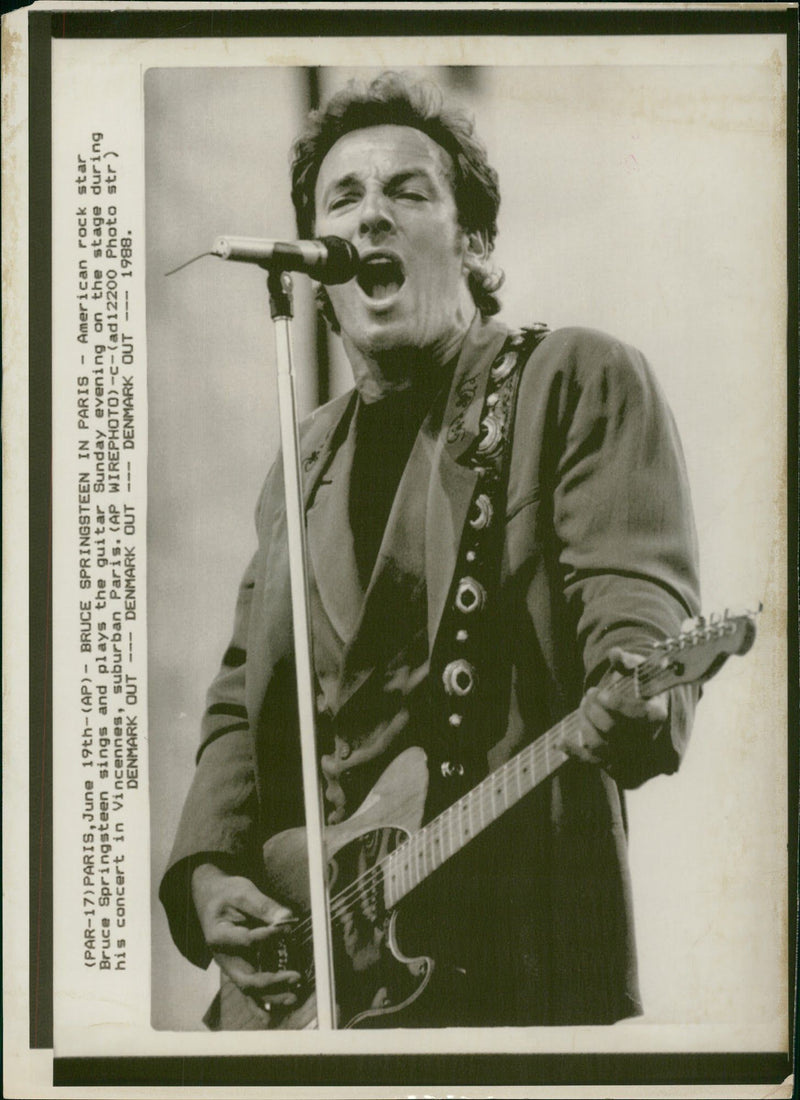 Bruce Springsteen American singer-songwriter. - Vintage Photograph