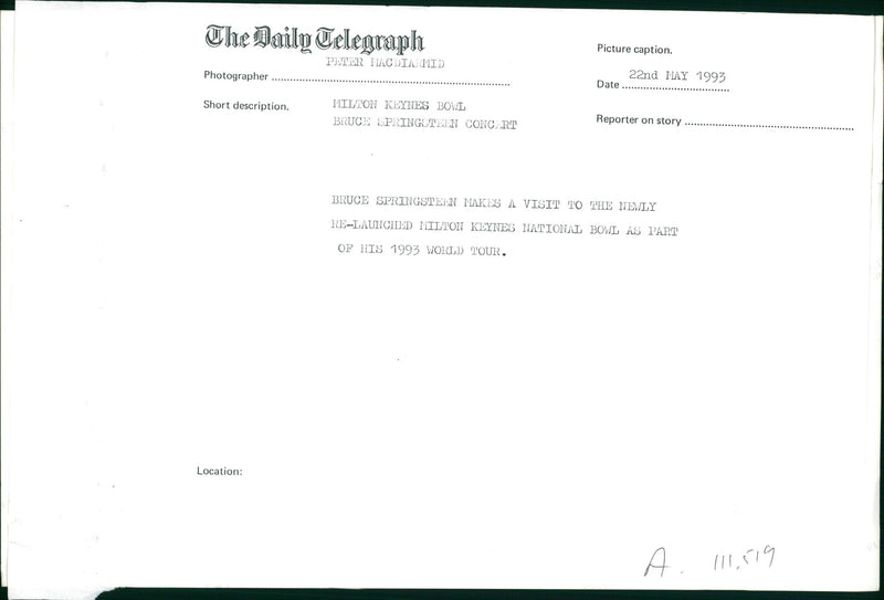 Bruce Springsteen American singer-songwriter. - Vintage Photograph