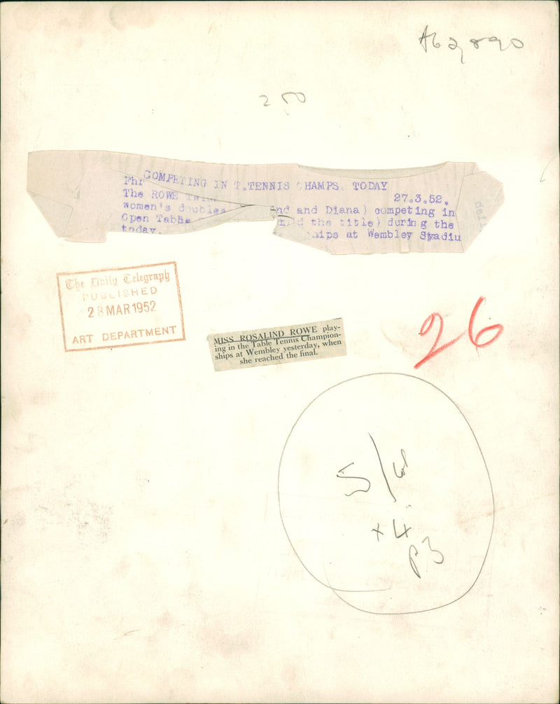 Rosalind Rowe - Vintage Photograph