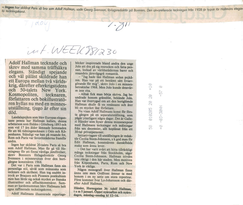 Adolf Hallman, artist / writer - Vintage Photograph