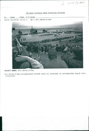 crowd waves to veterans on arromanches beach - Vintage Photograph