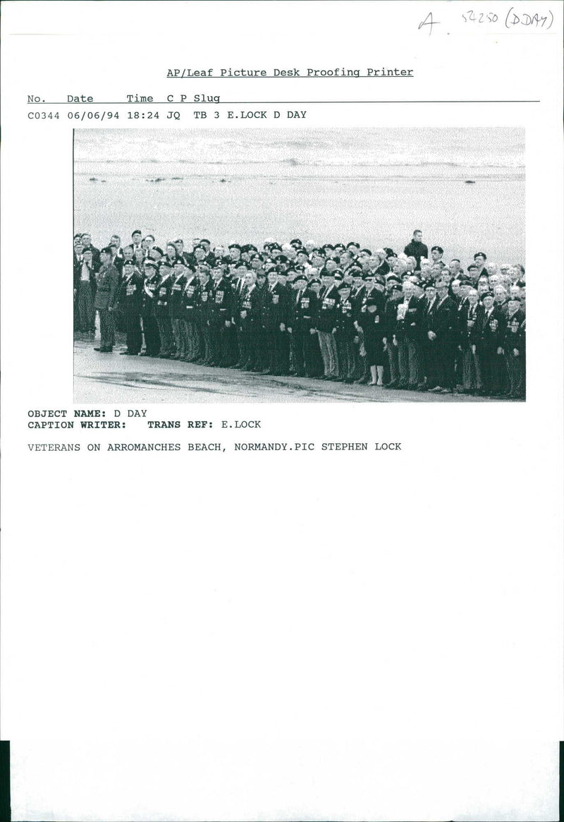 veterans on arromanches beach - Vintage Photograph