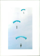 parachute regiment about to land at the d day drop zone - Vintage Photograph