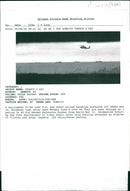 helicopter flies over usa and other allied warships - Vintage Photograph