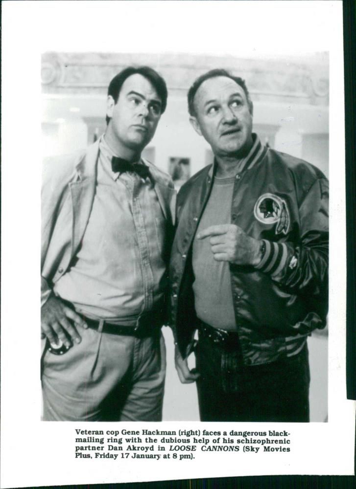 Actor Gene Hackman with Dan Aykroyd in 'Loose Cannons' - Vintage Photograph