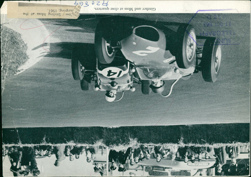 Stirling Moss and Ginther. - Vintage Photograph