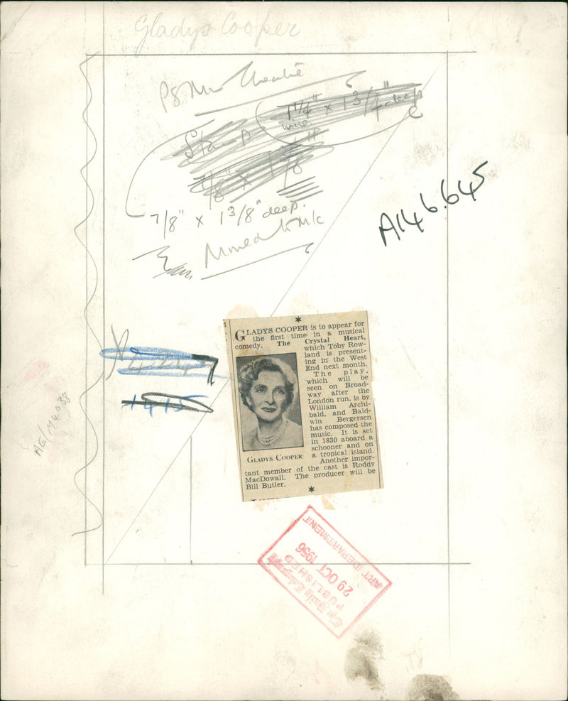 Actress Dame Gladys Cooper in a musical comedy "The Crystal Heart" - Vintage Photograph