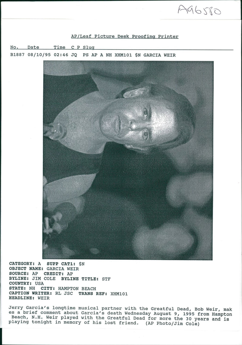 Musician Bob Weir, Grateful Dead - Vintage Photograph