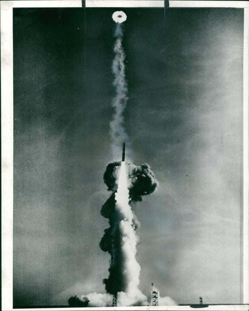 A huge ring smoke cause by the ignition - Vintage Photograph