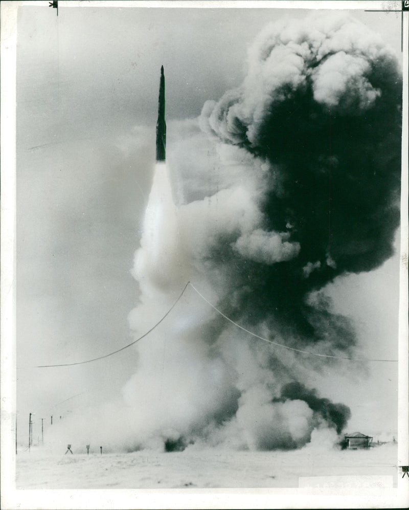 LGM-30 Minuteman launched. - Vintage Photograph