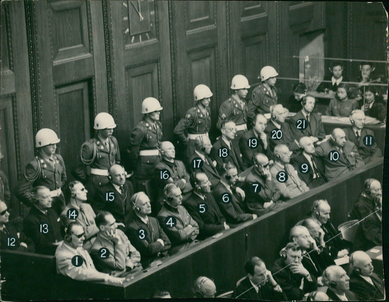 Nuremberg trials: goering with hess - Vintage Photograph