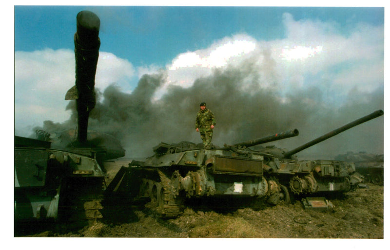 army vehicles and equipment - Vintage Photograph