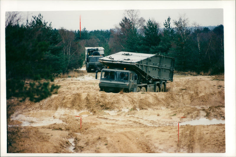 army vehicles and equipment - Vintage Photograph