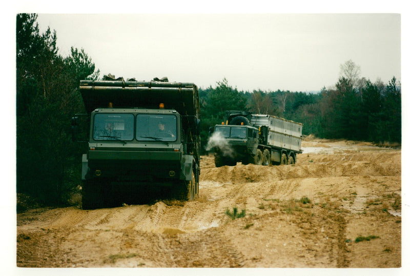 army vehicles and equipment - Vintage Photograph