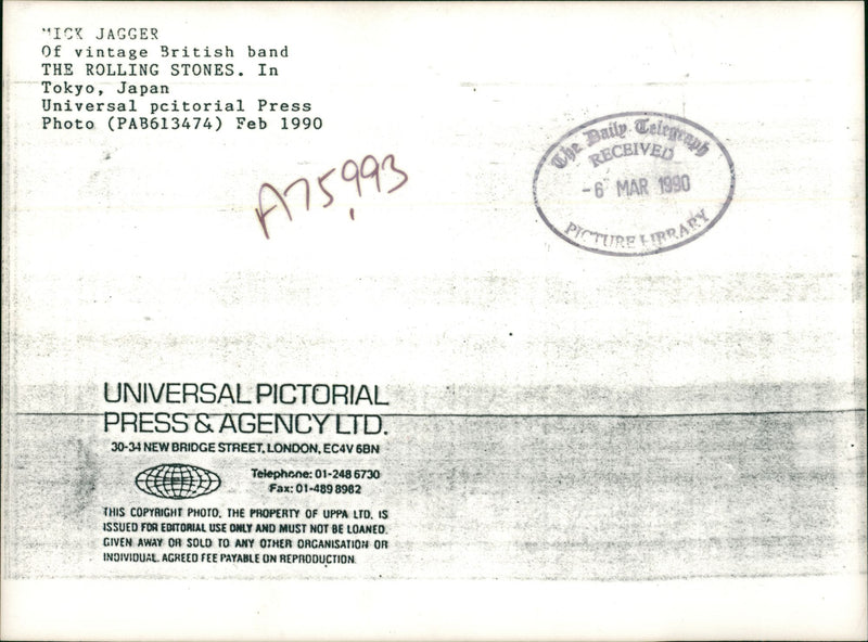 Mick Jagger. - Vintage Photograph