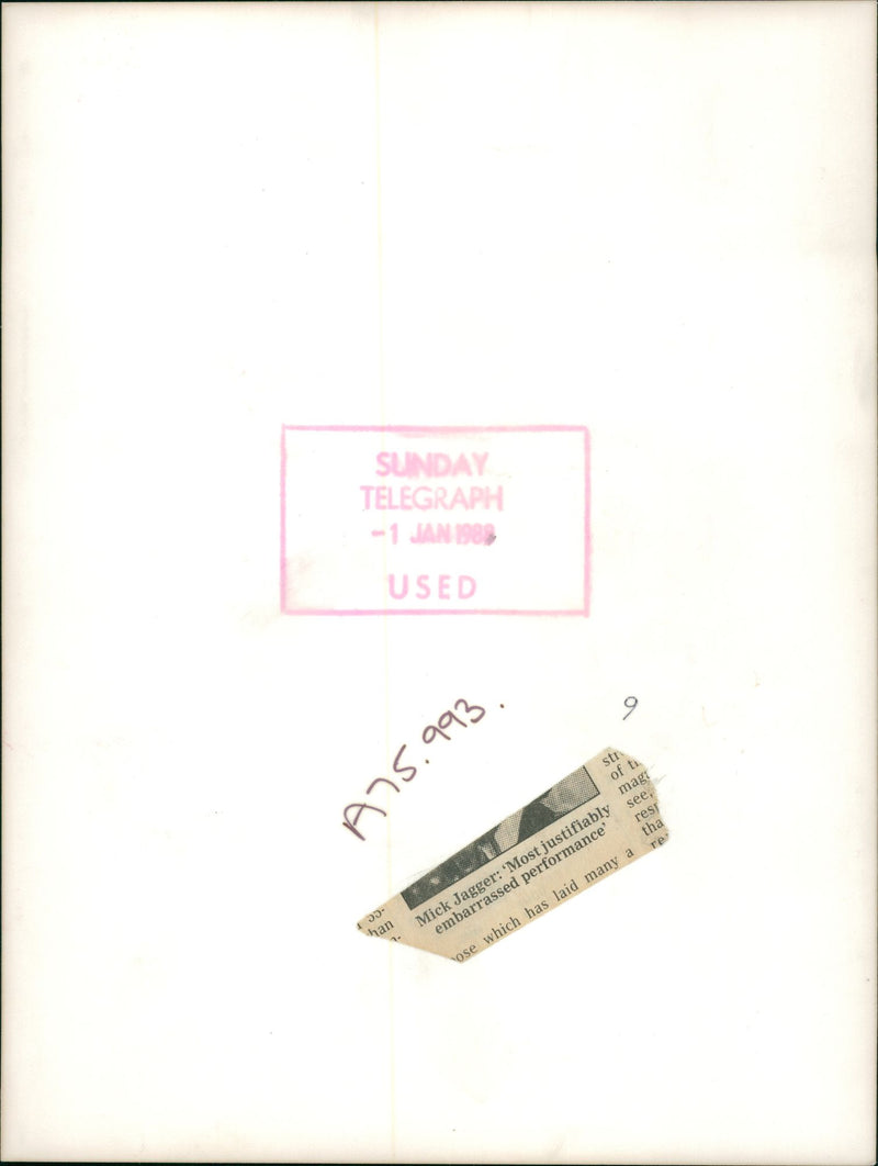 Mick Jagger. - Vintage Photograph