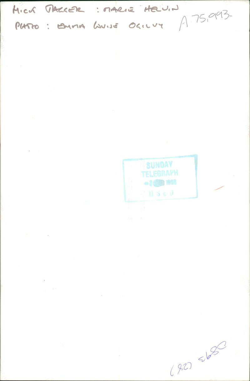 Mick Jagger with Marie Helvin. - Vintage Photograph