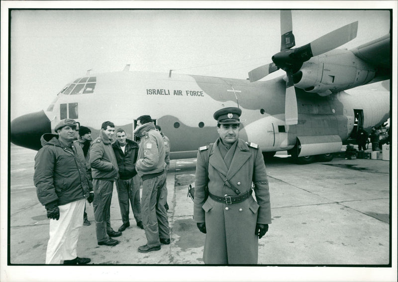 Men from the airplane. - Vintage Photograph