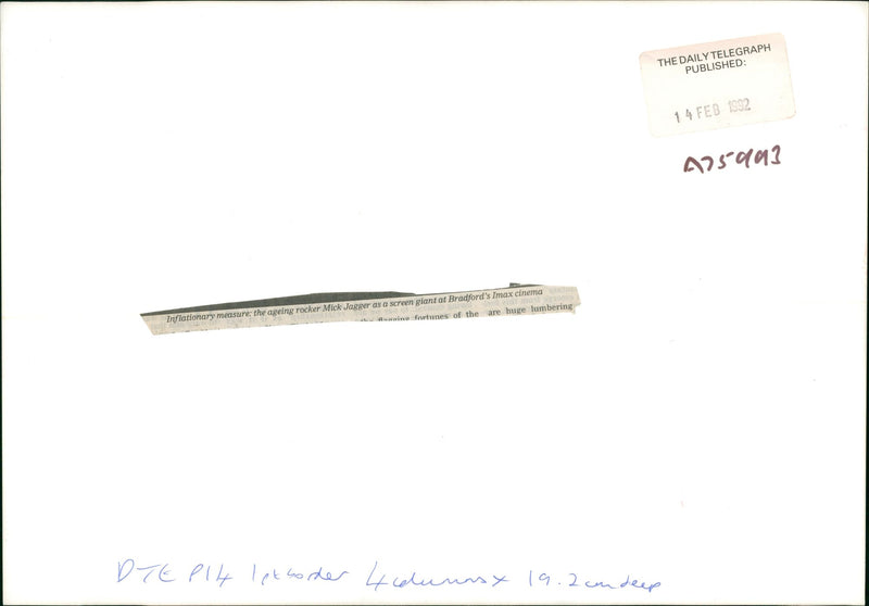 Mike Jagger. - Vintage Photograph