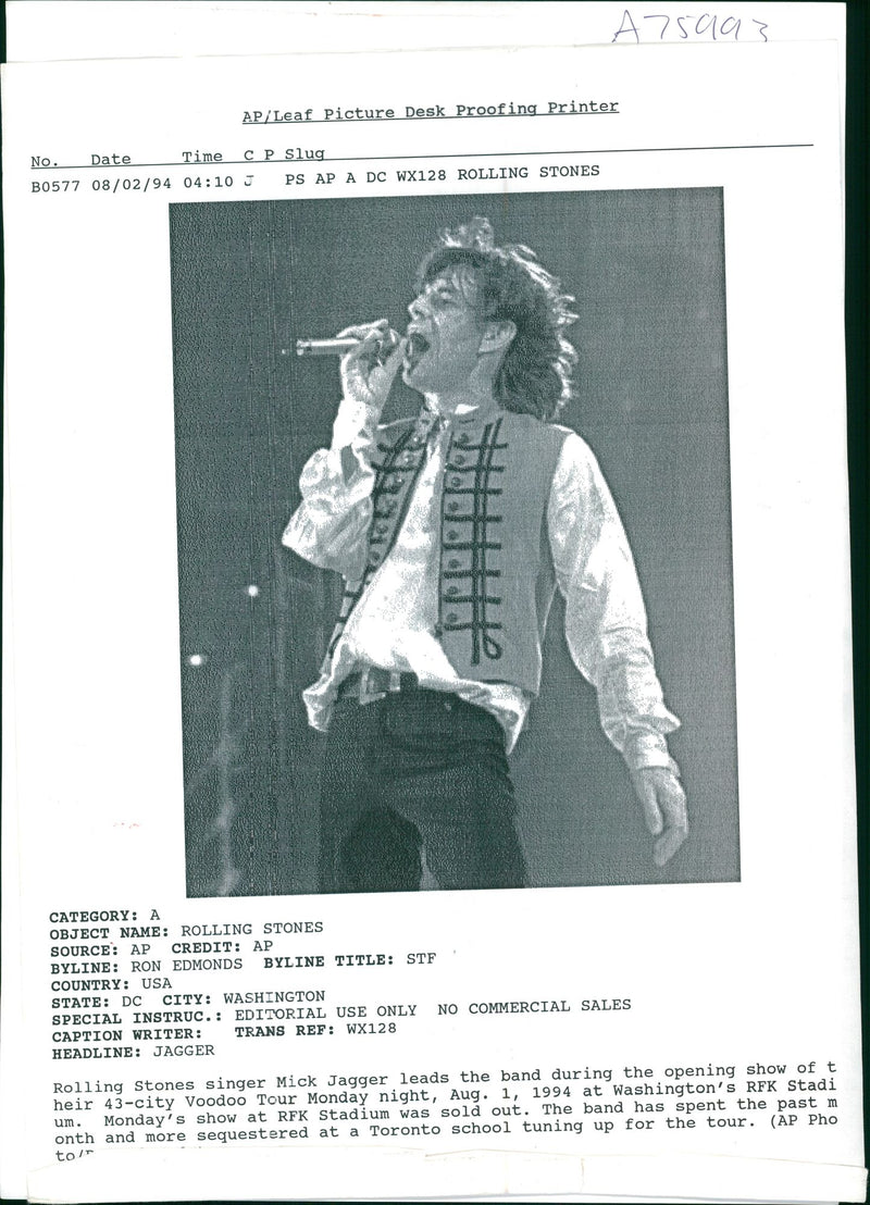 Mike Jagger. - Vintage Photograph