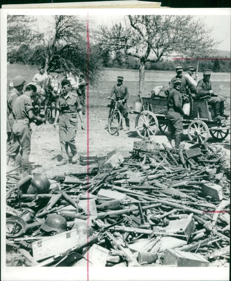 Germans surrender. - Vintage Photograph