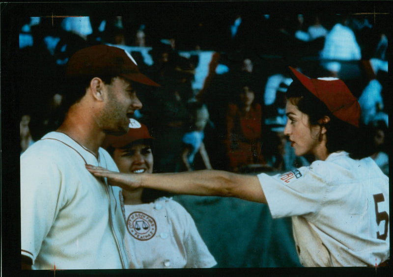Madonna American singer-songwriter with a man. - Vintage Photograph