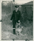 police dog flash and his handler - Vintage Photograph