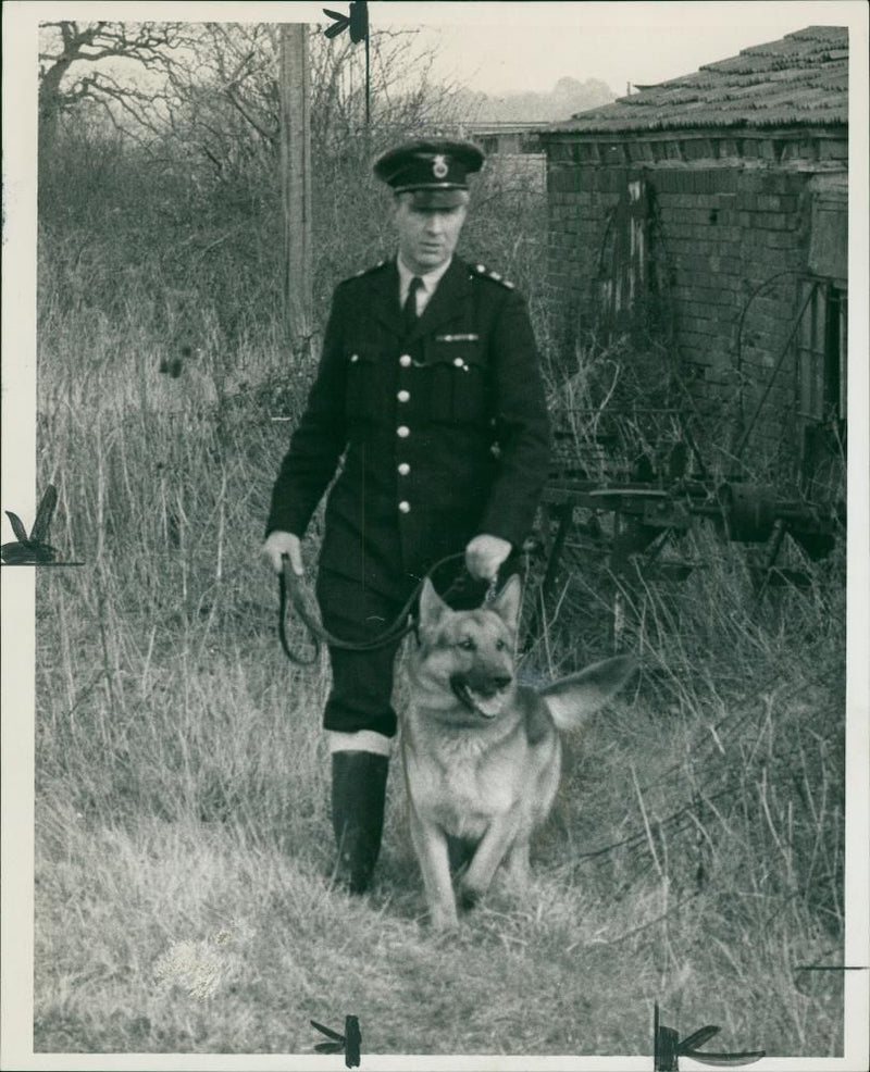 police dog flash and his handler - Vintage Photograph