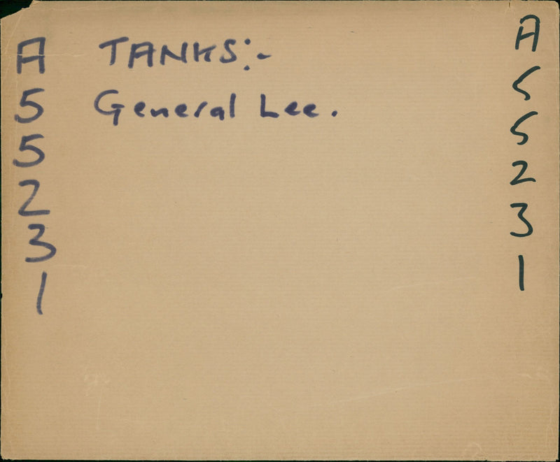 Generel Lee Tanks: - Vintage Photograph