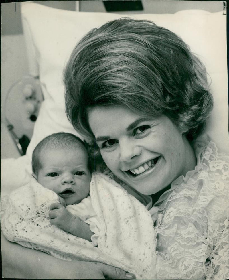 Judith Chalmers with her baby - Vintage Photograph