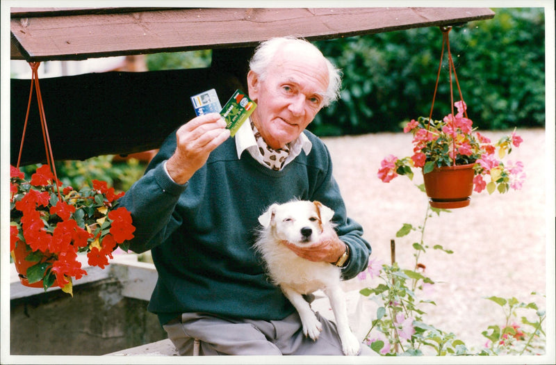 Jack barrowman with his dog. - Vintage Photograph