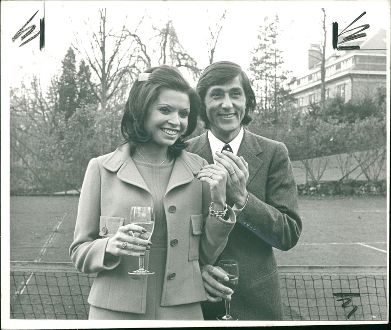Ilie NÄstase Romanian tennis player with dominique grazia 22 daughter. - Vintage Photograph