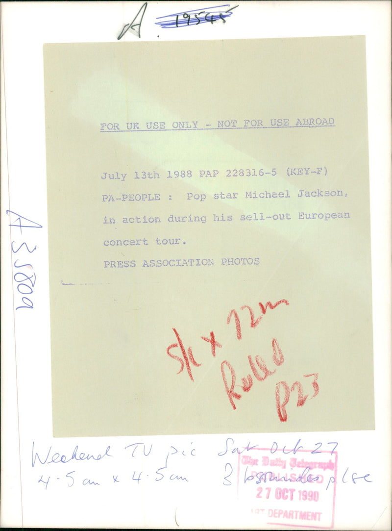 Michael Jackson American singer-songwriter. - Vintage Photograph