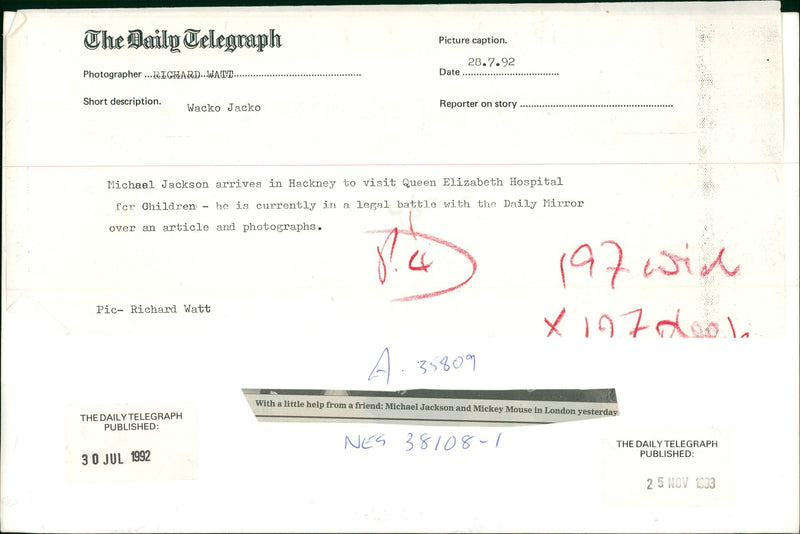 Michael Jackson American singer-songwriter. - Vintage Photograph