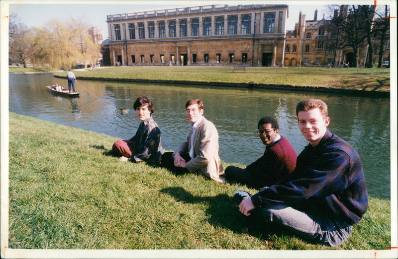 Television: University Challenge: Erik Gray, Kwasi Kwarteng, Sean Blanchflower and Robin Bhattachryya. - Vintage Photograph