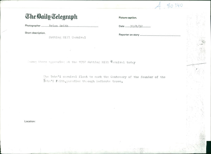 Notting Hill Carnival Music Festival - Vintage Photograph