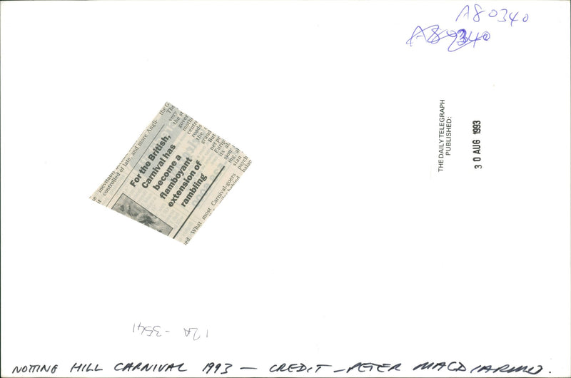 Notting Hill Carnival Music Festival - Vintage Photograph