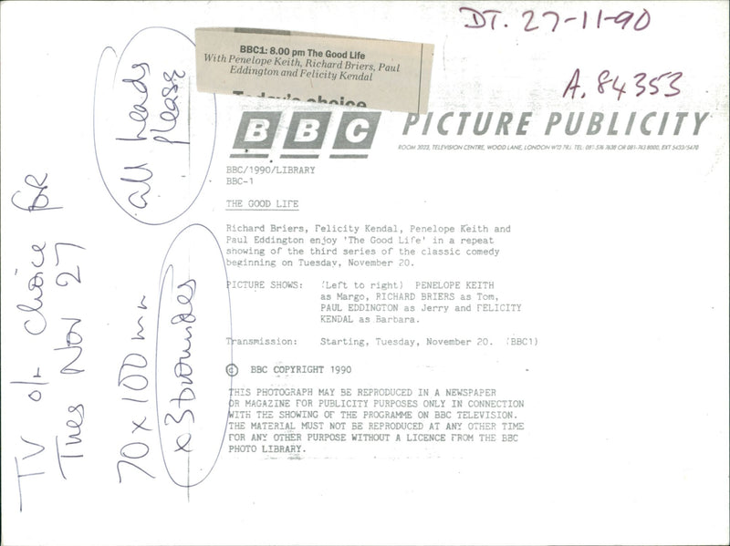 Penelope Keith and her family - Vintage Photograph