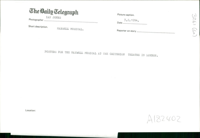 Maxwell the Musical - Vintage Photograph